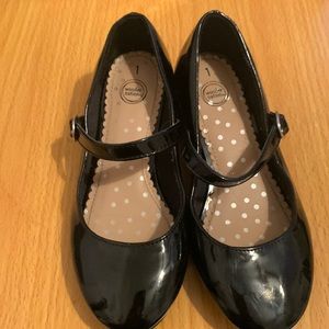 Wonder Nation black Patton  leather girls dress shoes